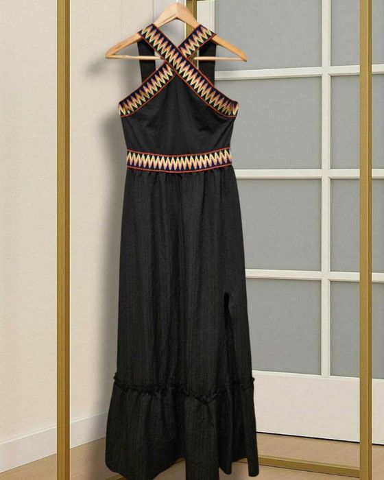 Женский купальник с вышивкой в рубчик топ и высокие плавки SHEIN, L/XL