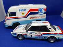 Miniaturas 1/43 Carrinha assistência e carro Skoda Rallye Bohemia 1988