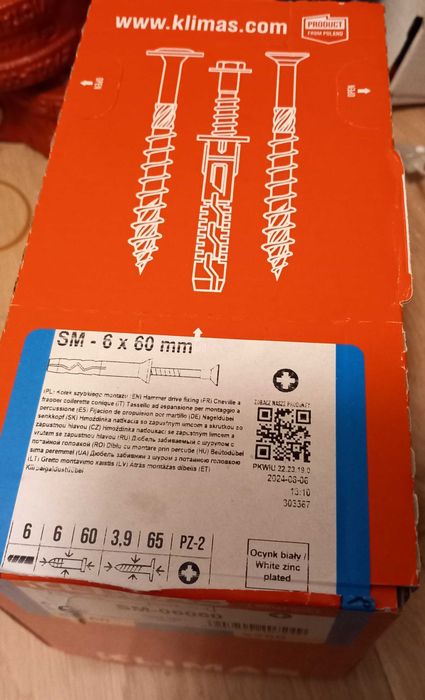 Kołki Szybkiego Montażu Rozporowe Szybki Montaż Klimas 6x60 200szt