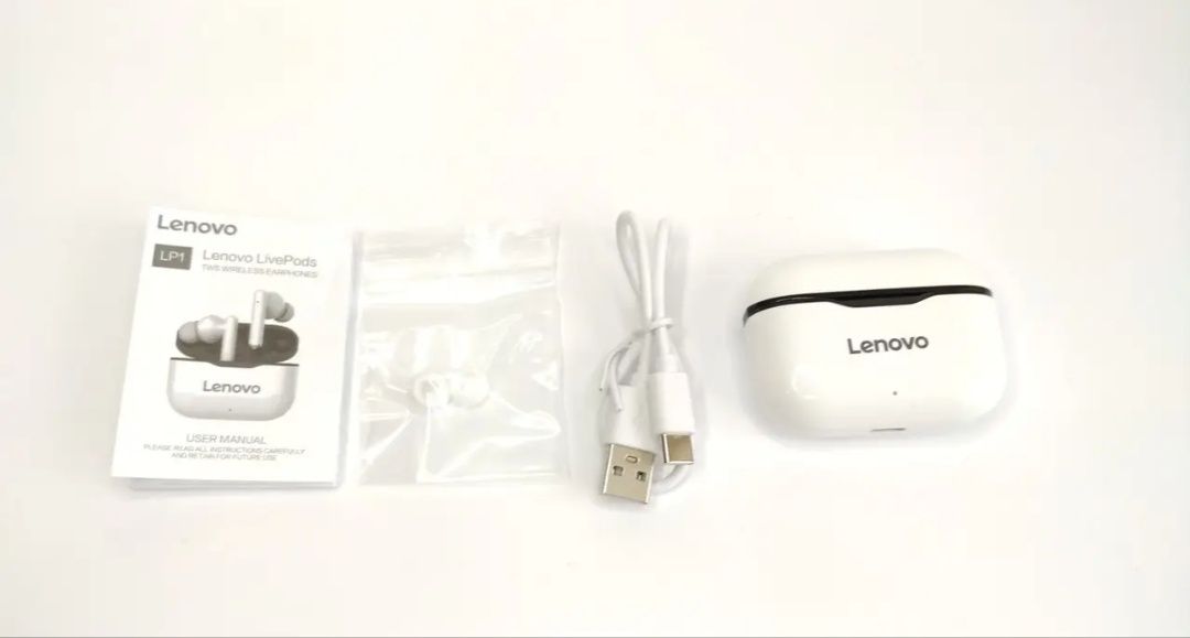 Бездротові bluetooth-навушники-гарнітура Lenovo LP1 TWS 5.0 Чорний