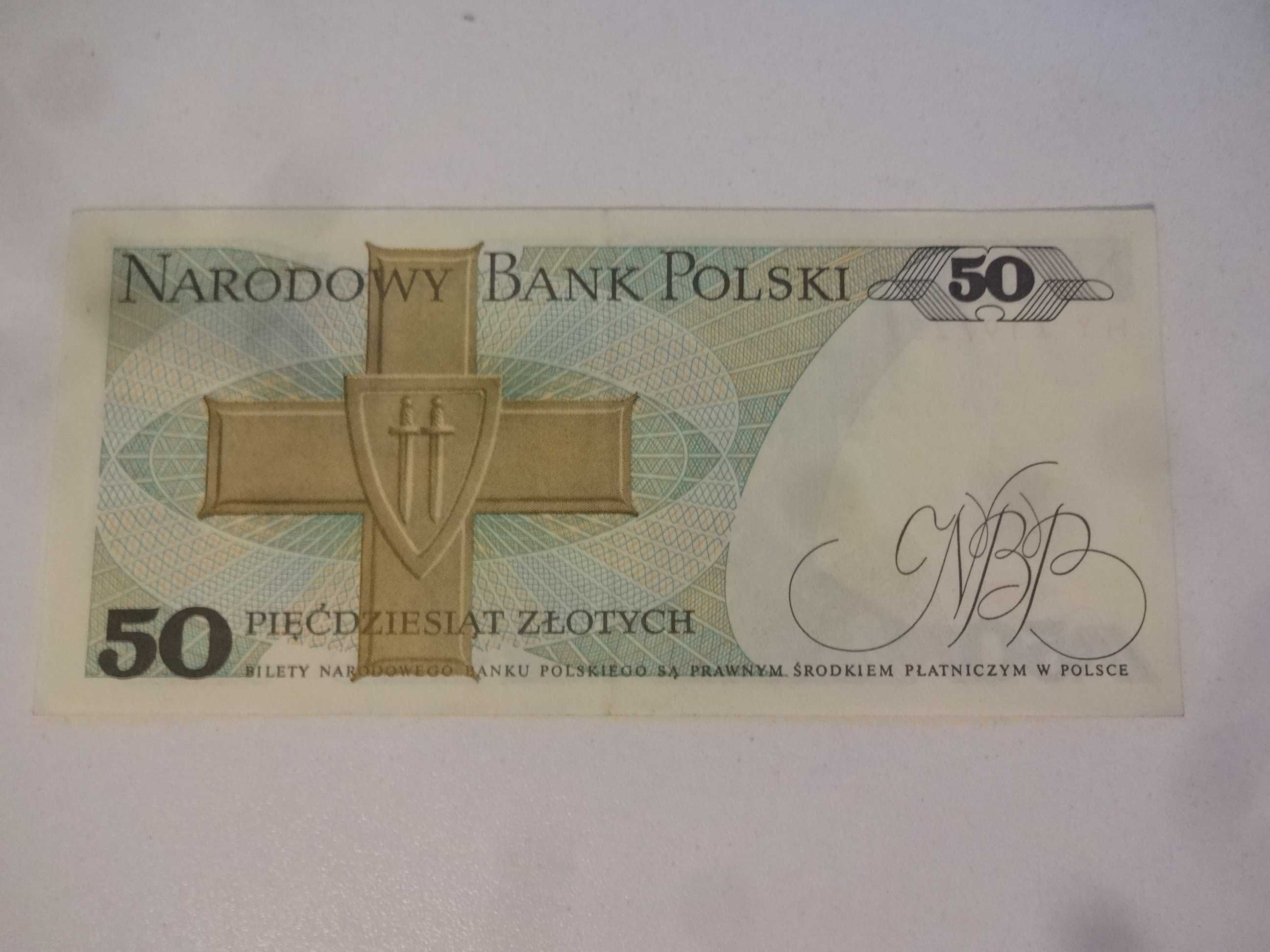 Banknot 50 zlotych 1988 PRL seria HY BDS