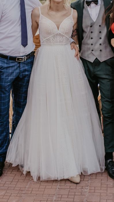 Suknia ślubna rustykalna/boho 38
