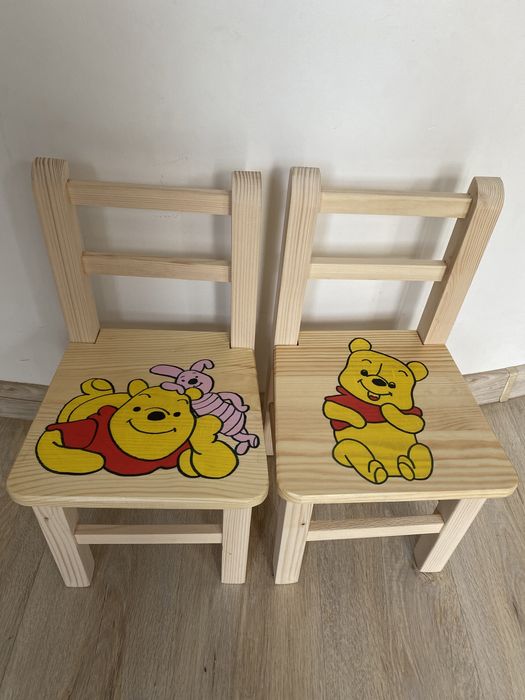 Krzesełko z oparciem drewniane dla dzieci myszka miki psi patrol