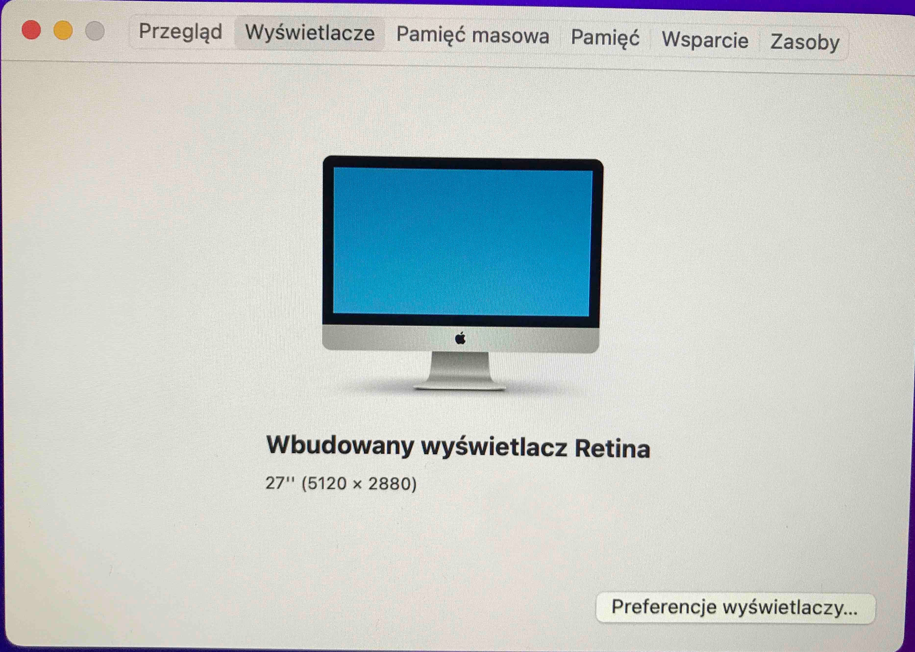 iMac 27' 5K Retina 2017r i5 3,4Ghz/SSD 250GB/RAM 16GB/Pro570 4GB/A1419