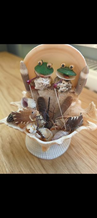 Ozdoba z muszli/bibelot z PRL-u. Wymiary na zdjęciu