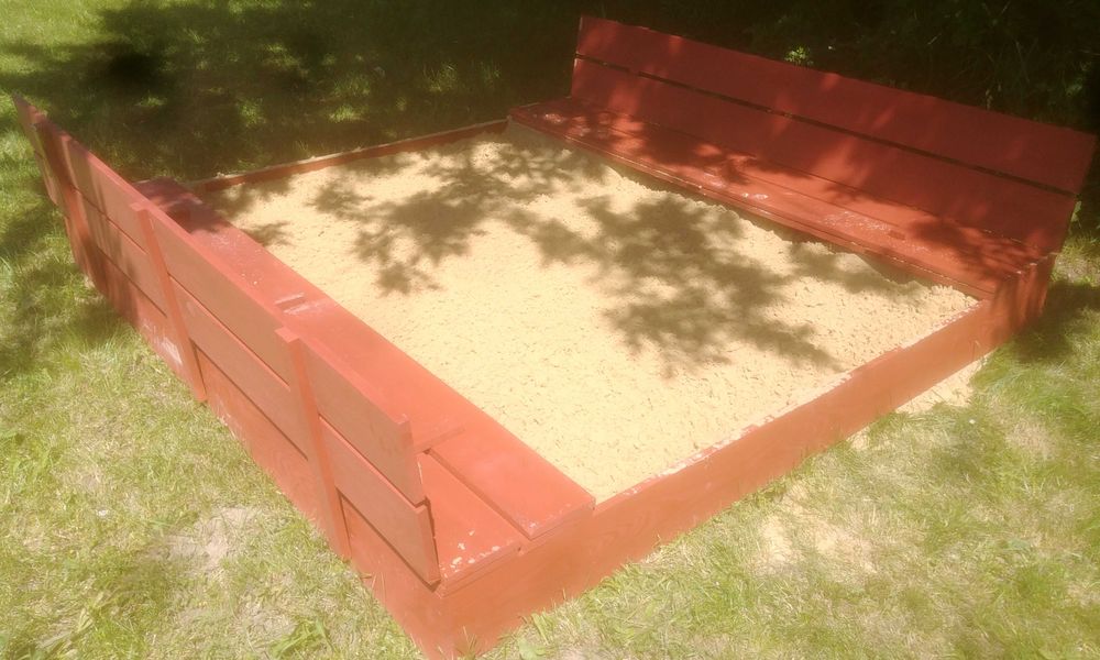 Piaskownica Drewniana zamykana 220x220x20 Ogromna