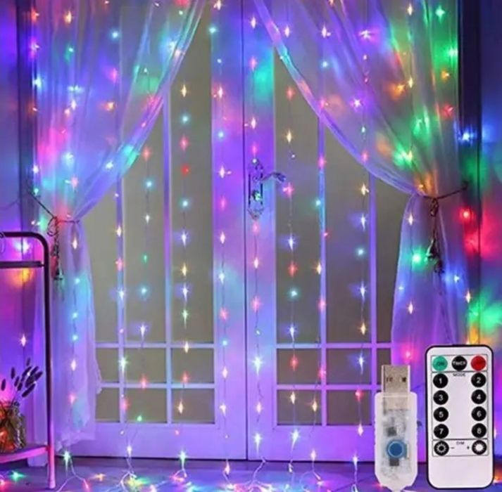 Гирлянда штора на проволоке "Капля росы"