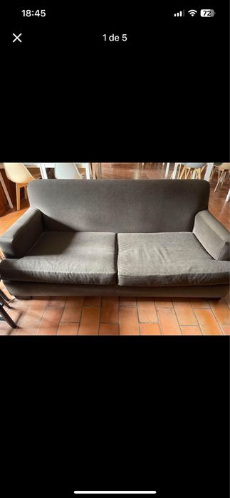 Sofa (marca area)  castanho 2 lugares da oara 3 pessoas