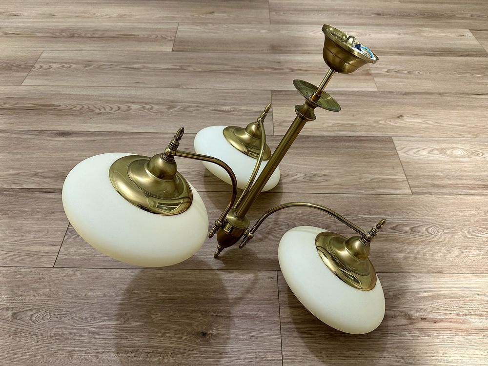 Żyrandol złoty lampa wisząca 3 punkty