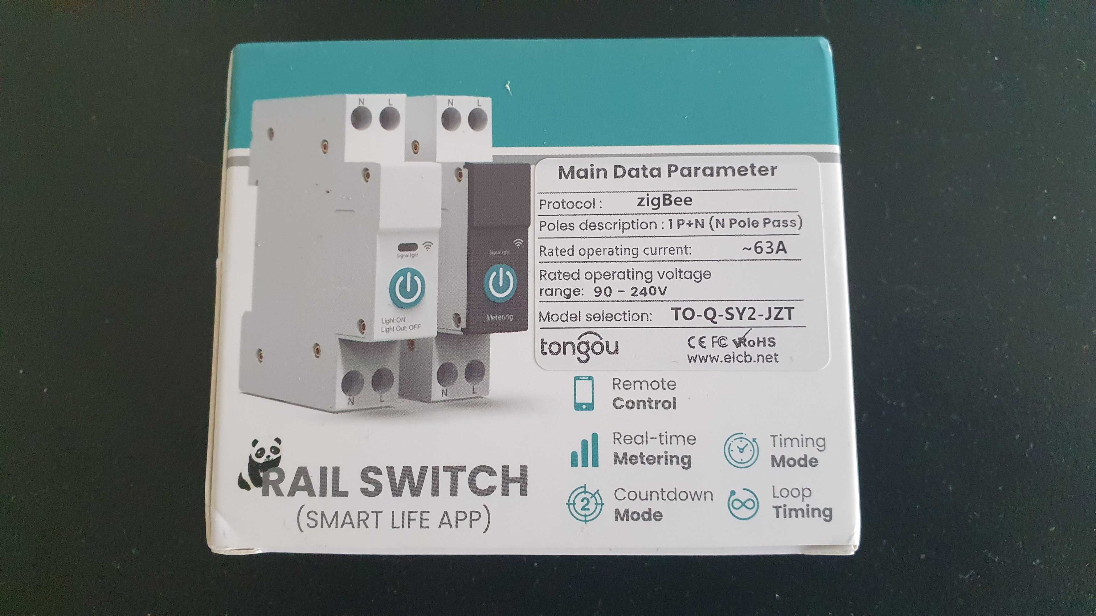 Stycznik 1-63A ZigBee TO-Q-SY2-JZT Inteligentny  TUYA  Licznik energii