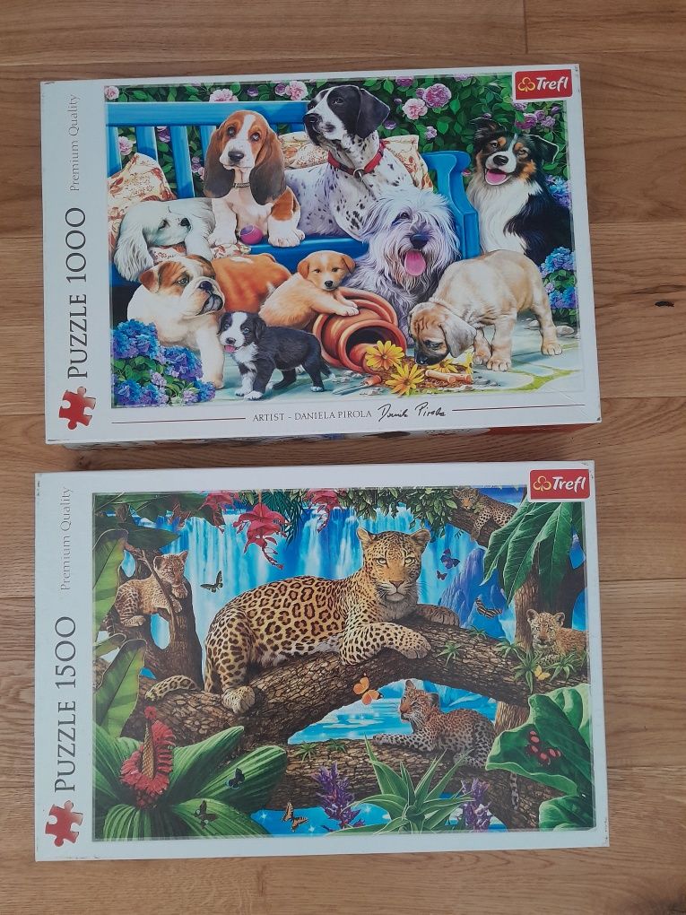 Puzzle trefl 1000 elementów 1500 tygrys pieski