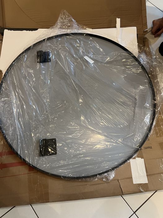 Okrągłe czarne lustro 80cm