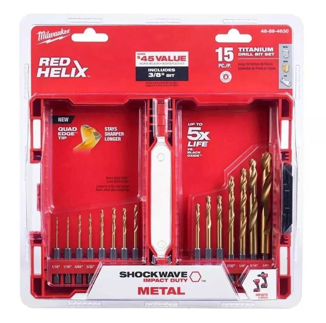 Набор сверл Milwaukee 48-89-4630 Impact Titanium Red Helix 15шт.