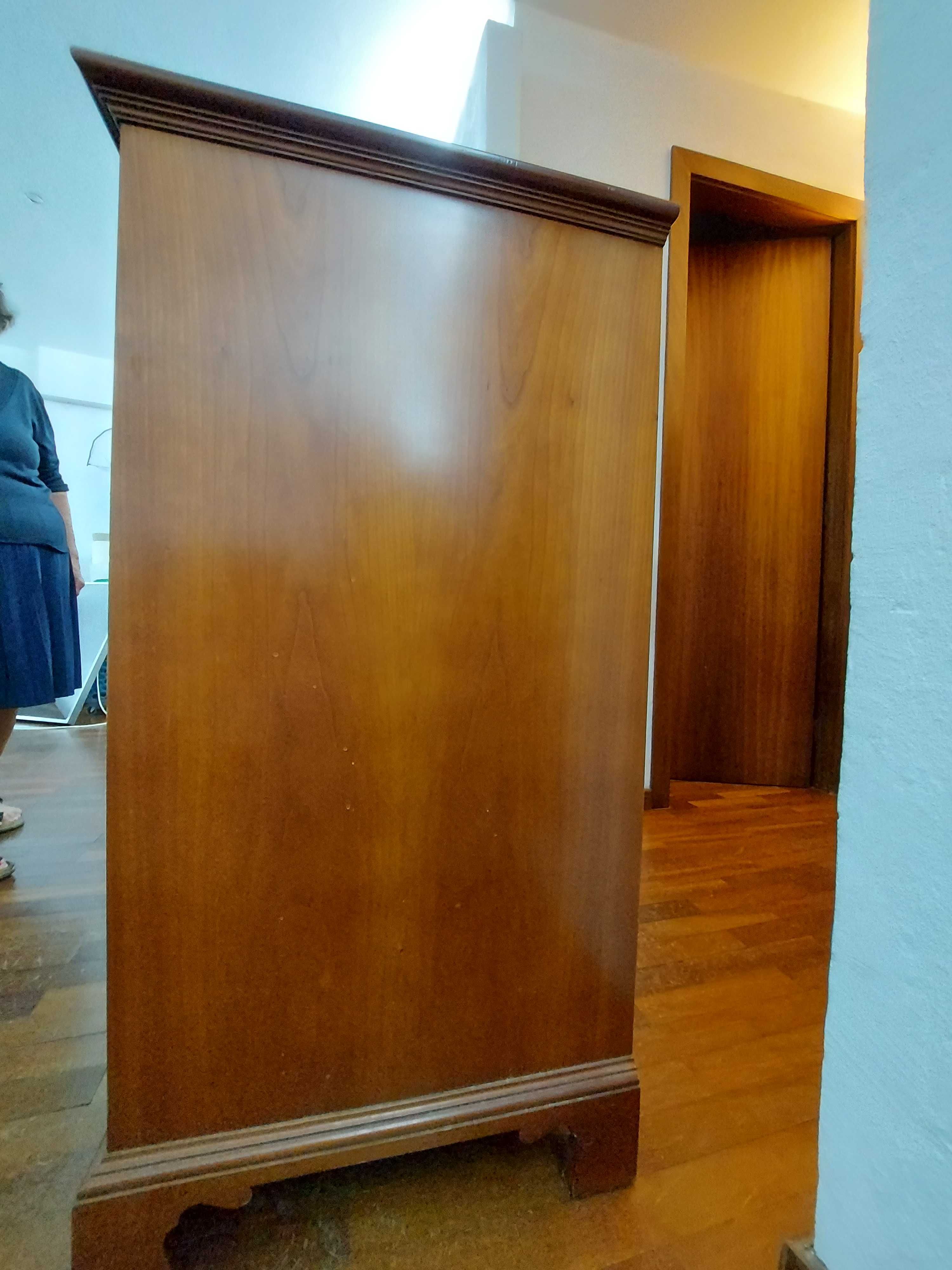 Movel de TV em madeira com 2 portas e arrumação
