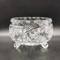 Duża misa kryształ owocarka szkło kryształowe szlifowane antyk retro
