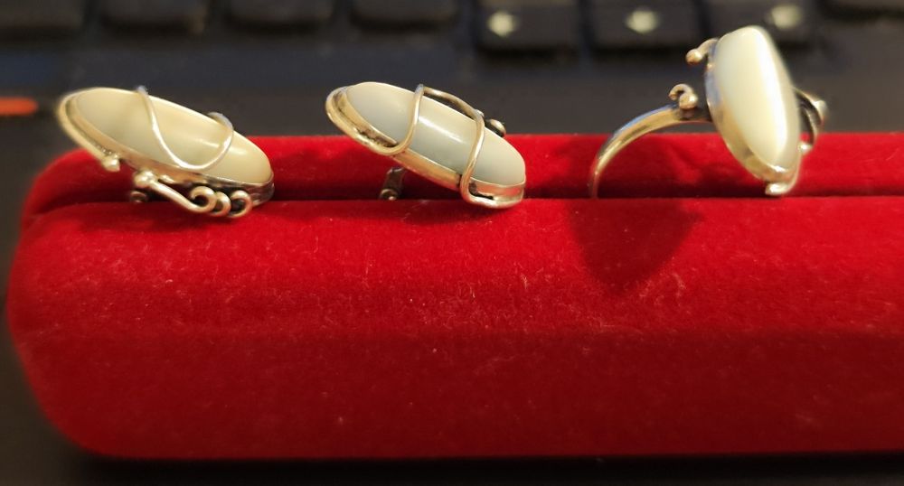 Серебряный комплект серёжки и колечко 925 пробы