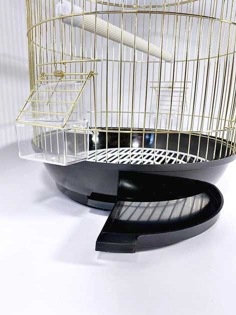 Красивая ЗОЛОТАЯ клетка AV309 для птиц, 33х53см, круглая