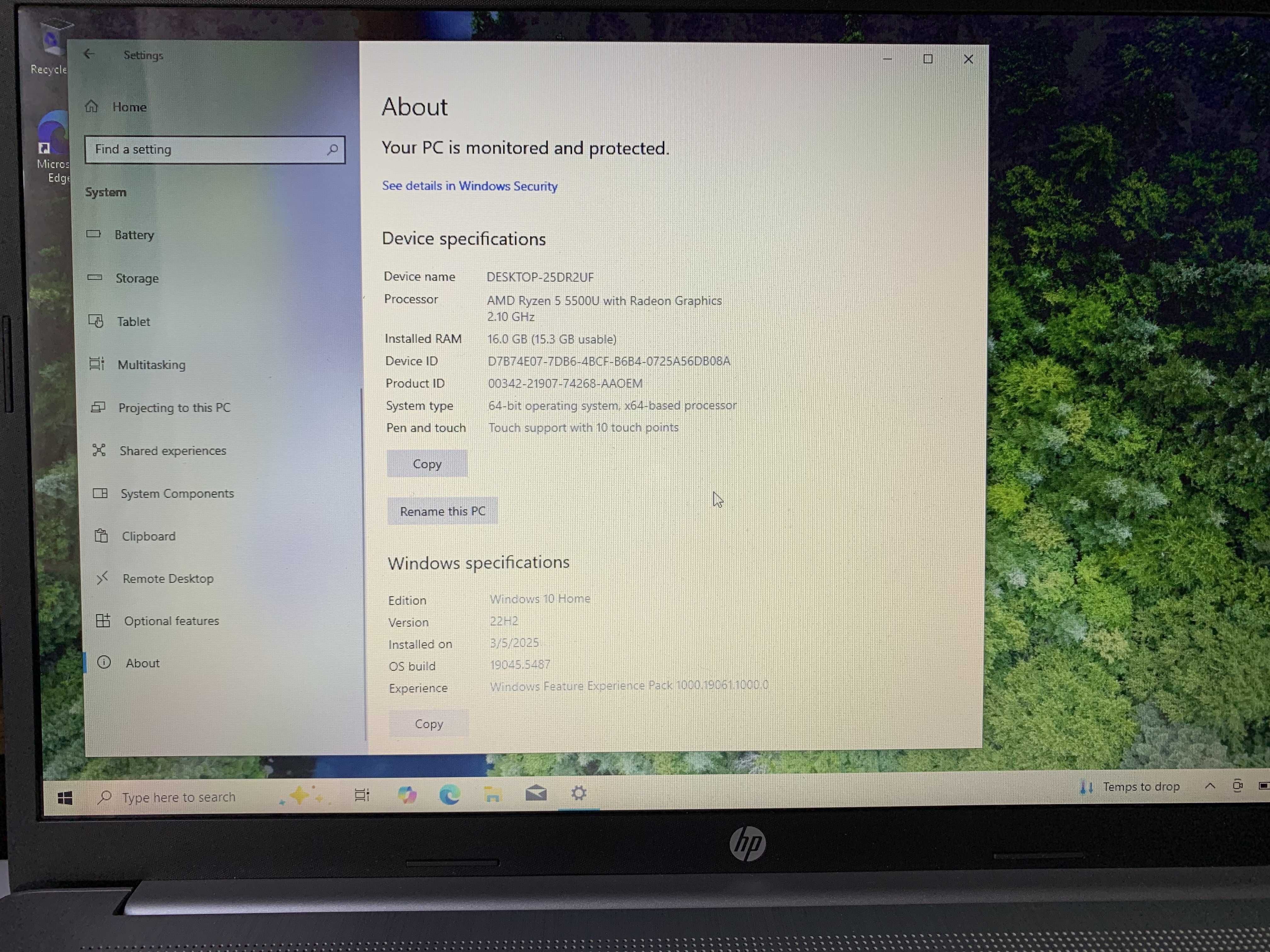 Ноутбук HP 17-cp0035cl - 17.3" HD+ Touch, AMD Ryzen 5500U, 16/512 ГБ