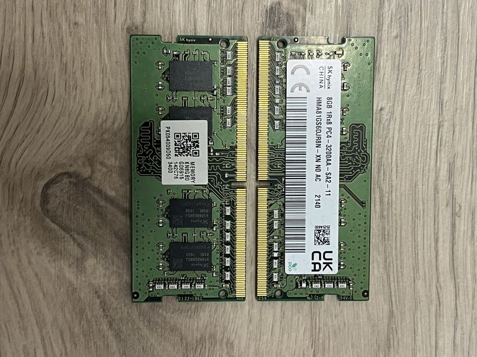 Pamiec ram 16GB 2x8 GB DDR4  3200Mhz - dual channel Hynix