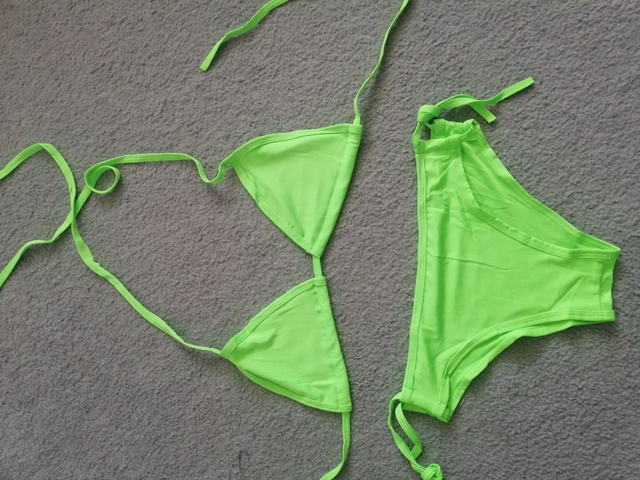 Zielony neonowy kostium kąpielowy bikini sm