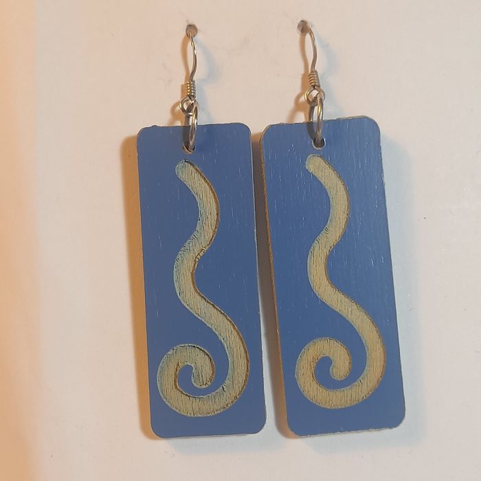 Spiral Wooden Earrings.