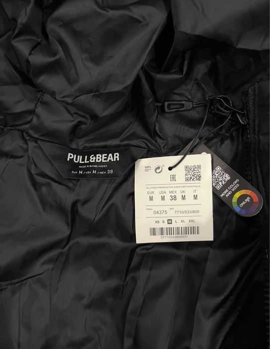 Куртка Pull&Bear (S,M,L,XL) Puffer Оригінал Мужская Черная Зимняя Нова