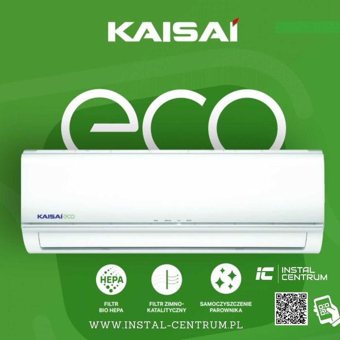 Klimatyzacja KAISAI ECO 2,6 kW do 30 m2 z MONTAŻEM, Cała POLSKA