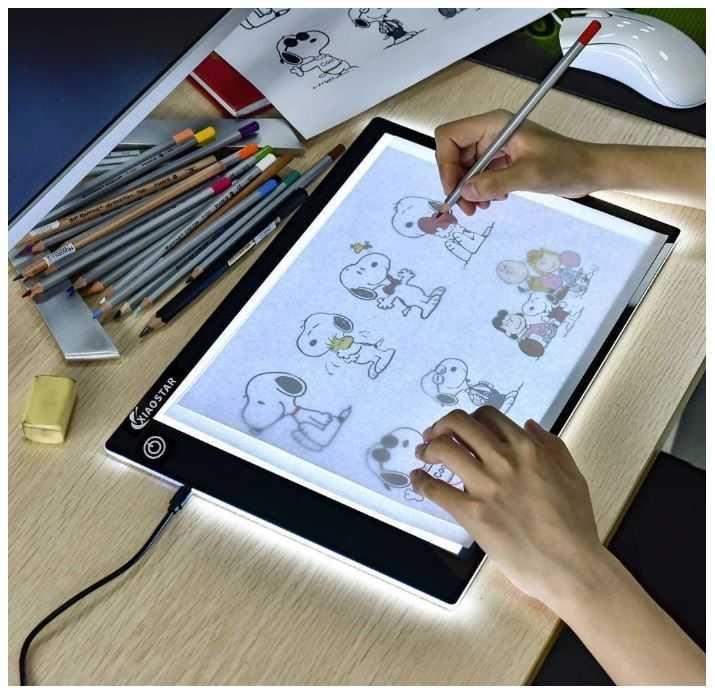 Tablet do rysowania, tablica kreślarska A4 + zestaw kredek