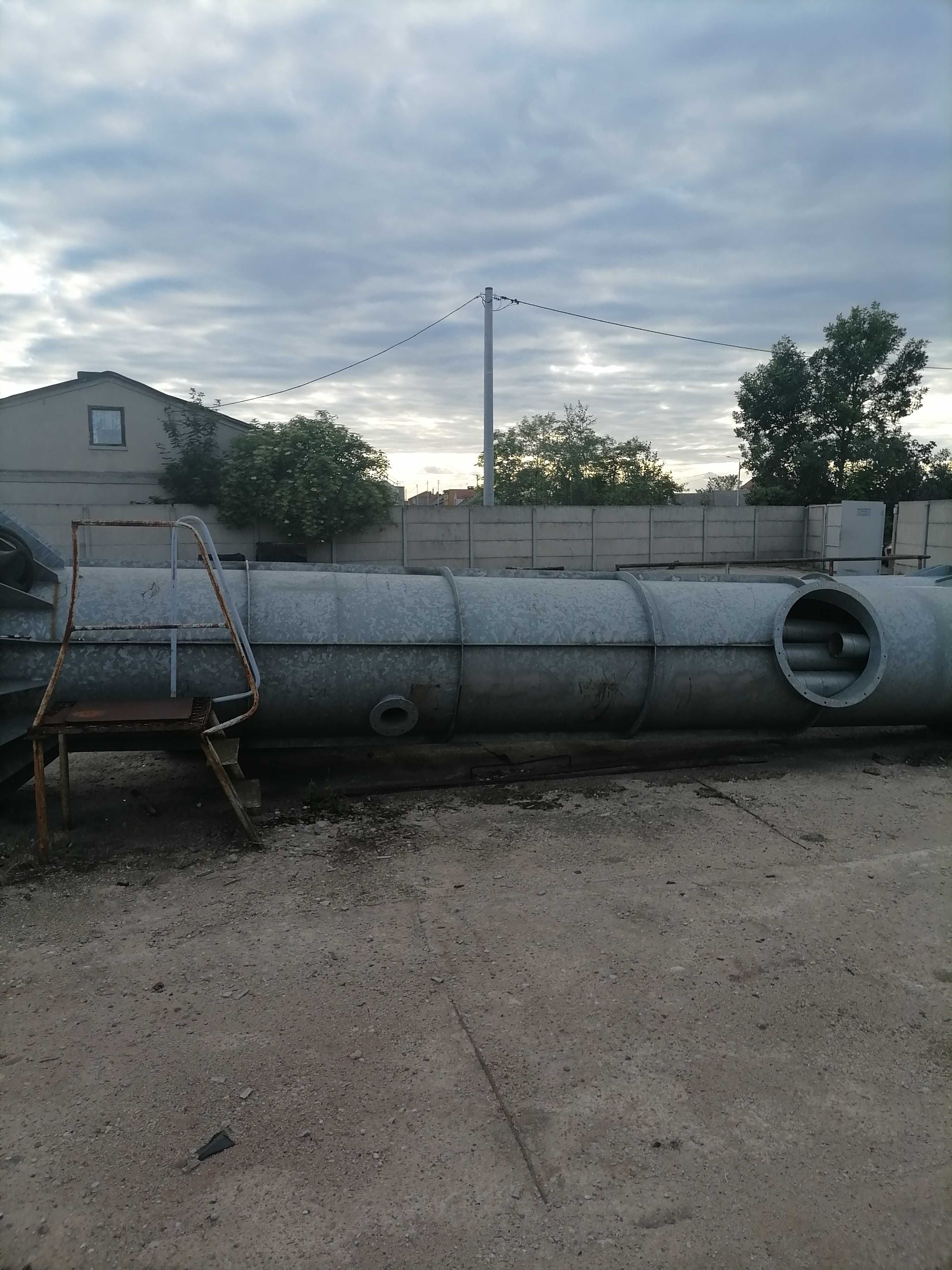 NOWY Komin fi 1000 mm do Kotła CO moc  1-5 MW wys .  24 m Ocynk