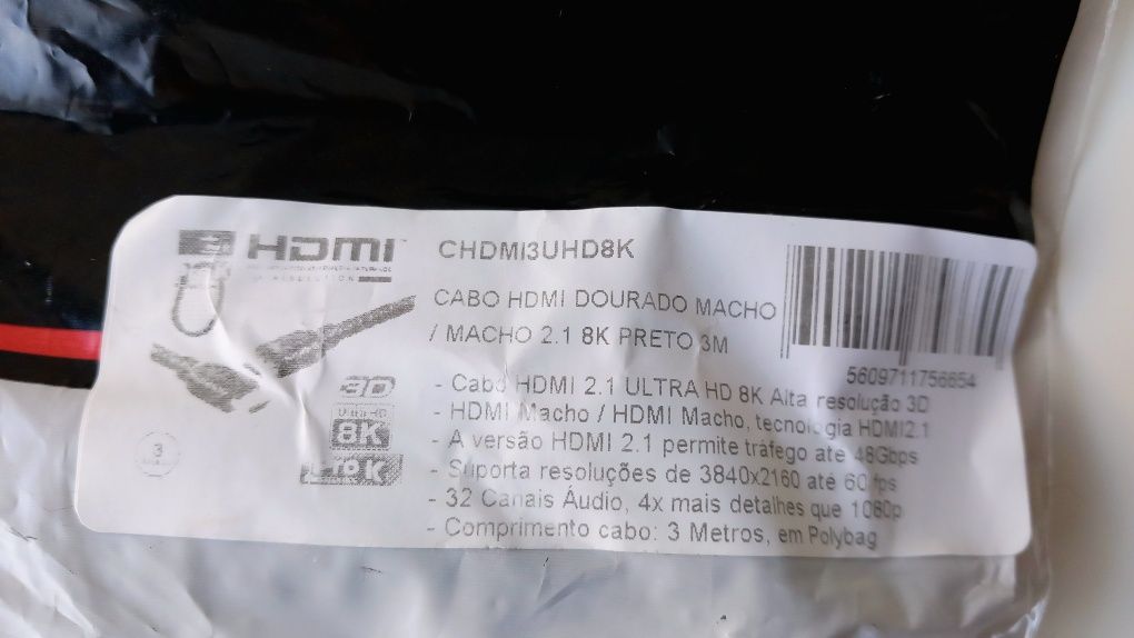 Diversos cabos ( novos) : VGA , Rede , HDMI , telefone