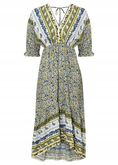 B.P.C asymetryczna sukienka we wzory 38.