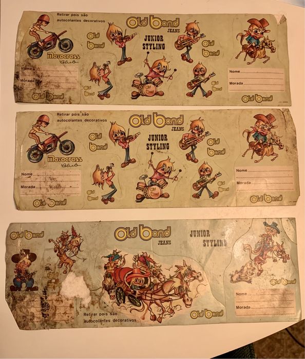 Autocolantes vintage antigos anos 70