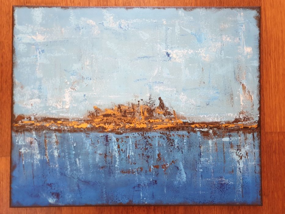 Quadro abstrato "Ilha" 50 x 40 cm