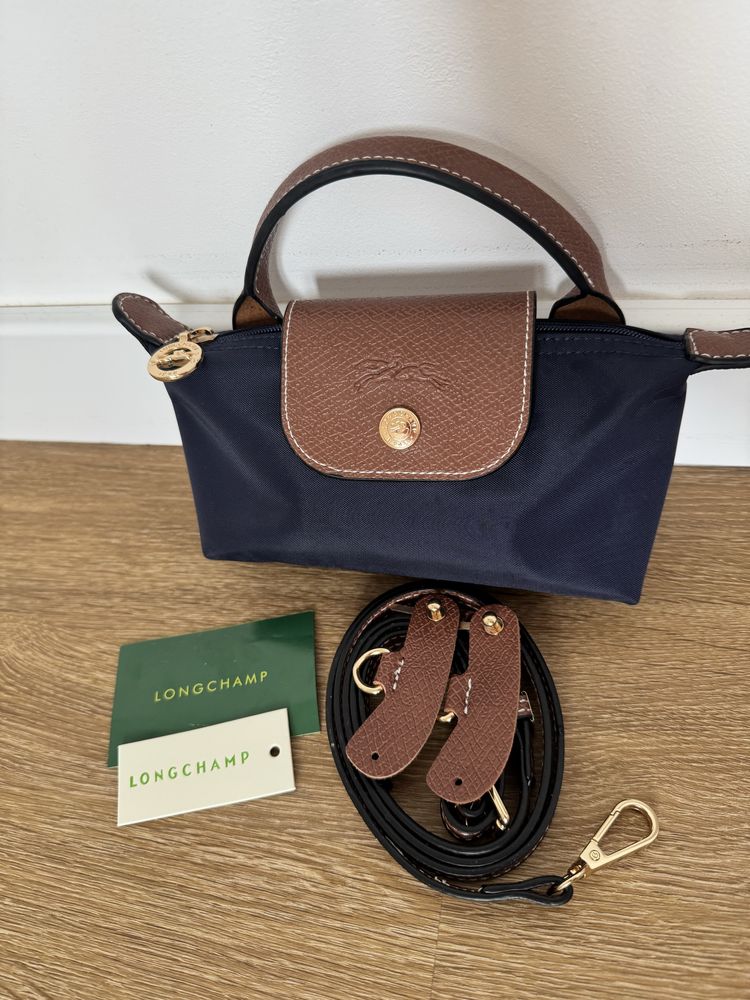 torebka Longchamp mini granatowa