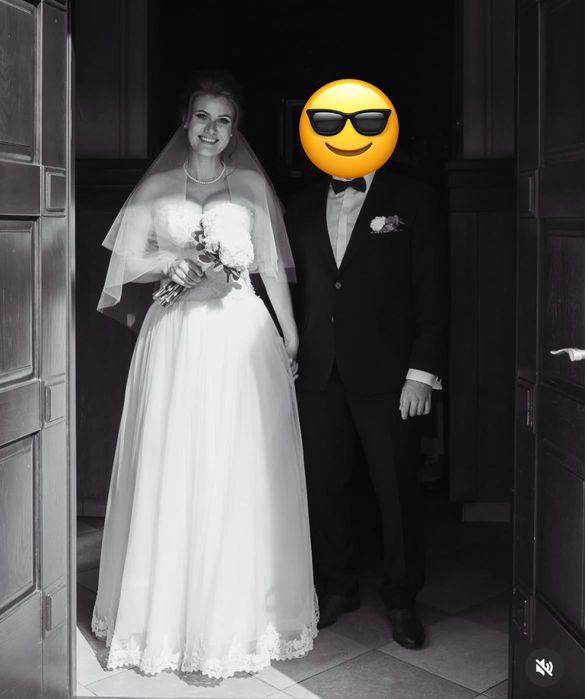 Elegancka suknia  slubna księżniczka r.40/L