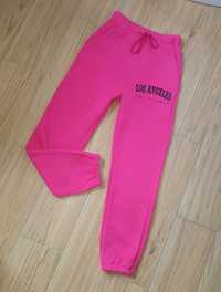NEON różowe spodnie dresowe dresy XS