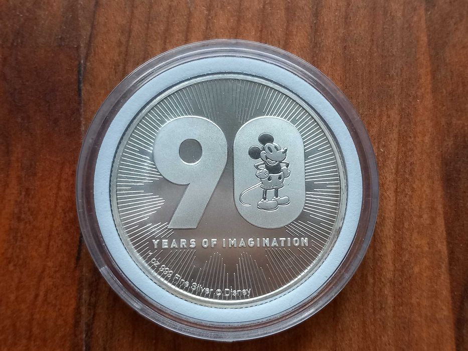 Moeda 1oz "90 Anos da Disney "