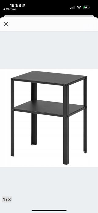 IKEA KNARREVIK Szafka Stolik nocny metalowy kawowy czarny 37x28x45