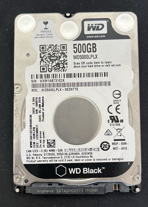 Disco HDD 2.5 500GB western digital