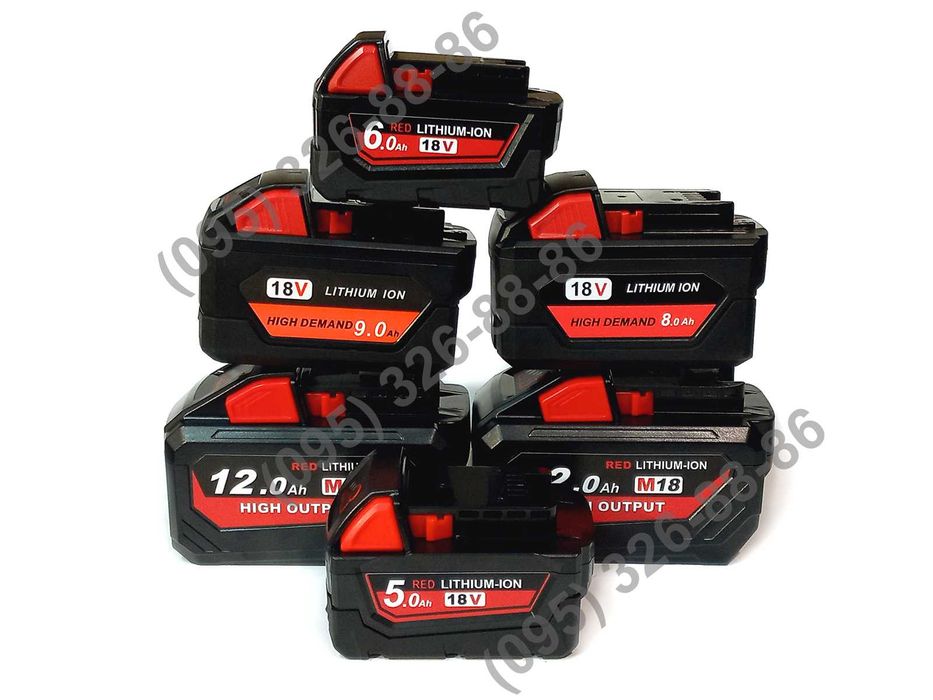 Milwaukee M18 акумулятор аккумулятор батарея  18V 5Ah 8Ah 9Ah Гарантія