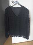 Blusa preta ponto suíço nova 36