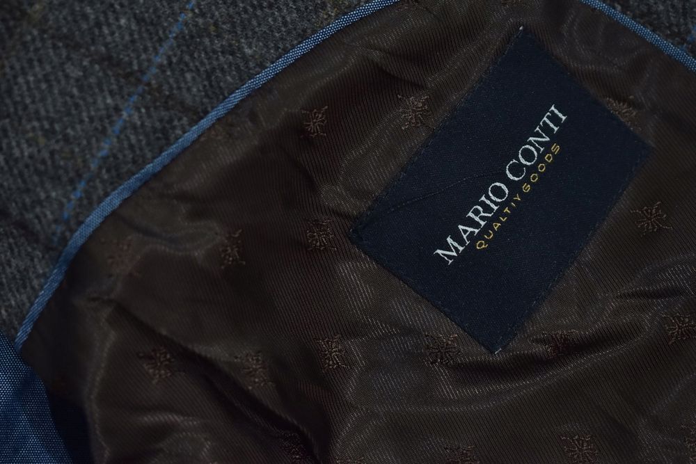 Mario Conti Wełniana Tweedowa Marynarka Męska 56