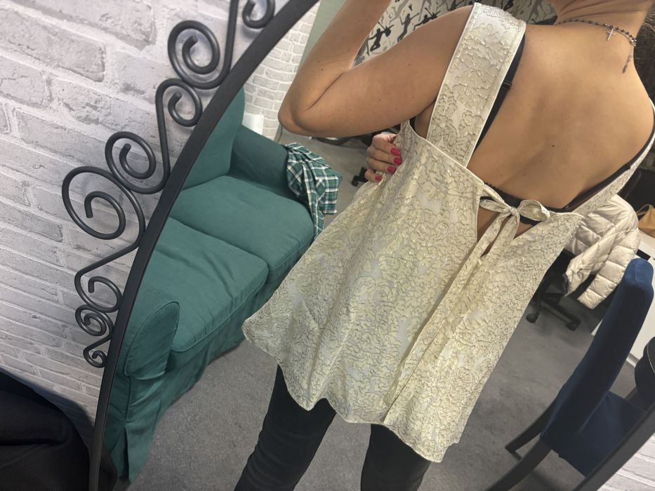 Massimo dutti jedwabny top wlegancka bluzka premium cudo silk seta