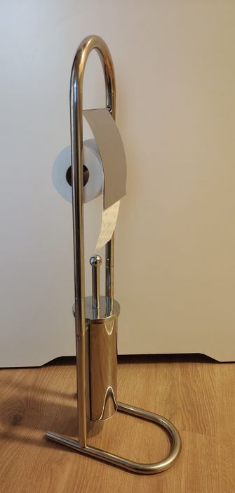 Stojak na papier toaletowy że szczotką do WC