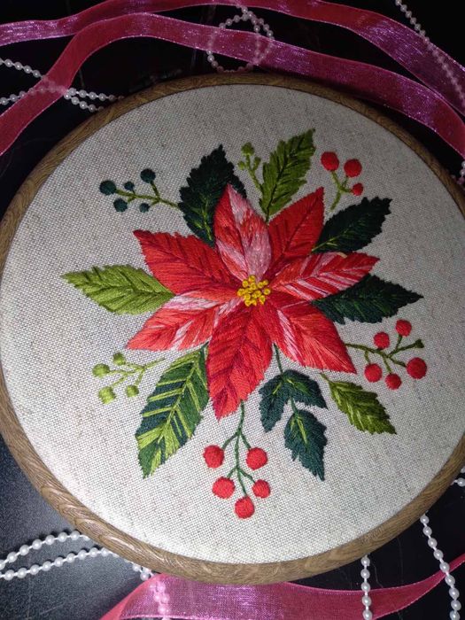 Готова вишивка декор пано Різдво Новий рік