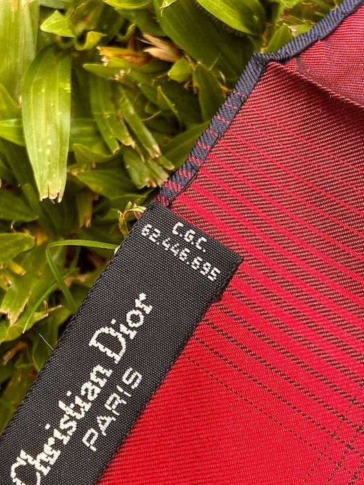 Lenço Christian Dior em Seda Azul e Vermelho