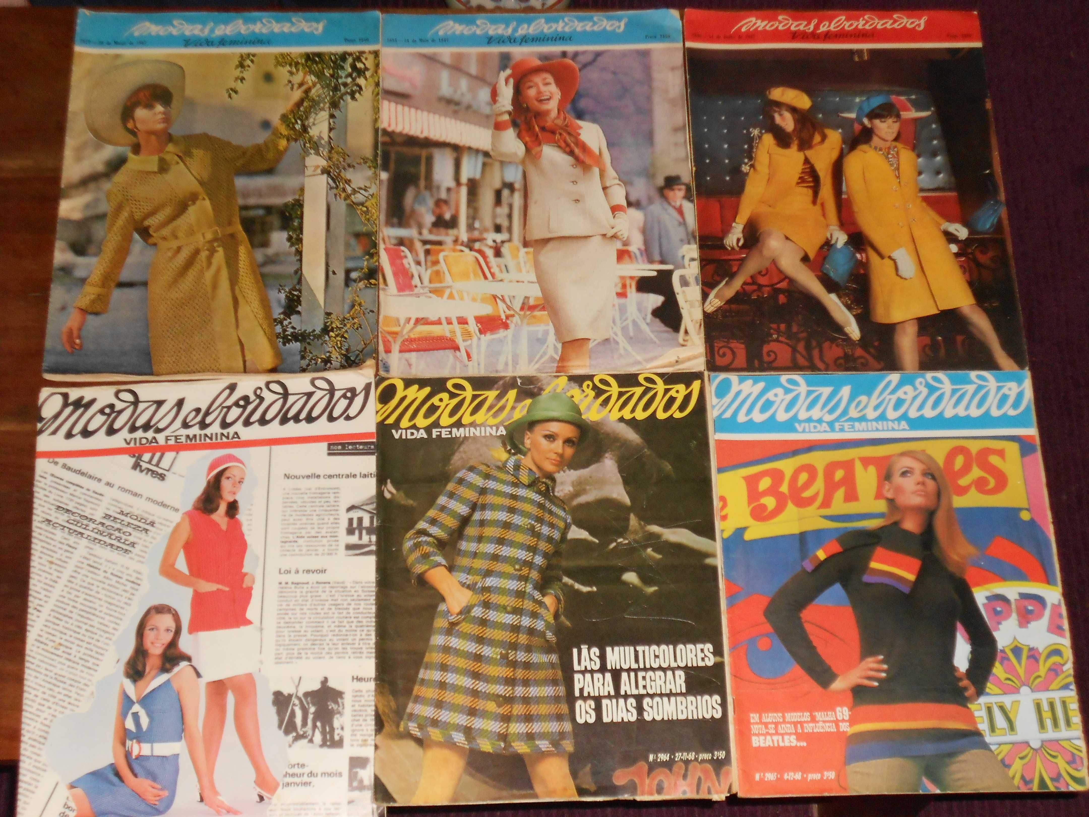 Revistas antigas vintage roupa Modas e Bordados anos 67 / 68 / 69