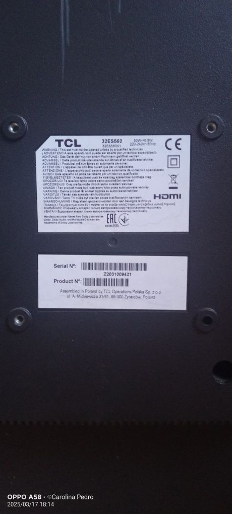 Placa mãe da televisão TCL