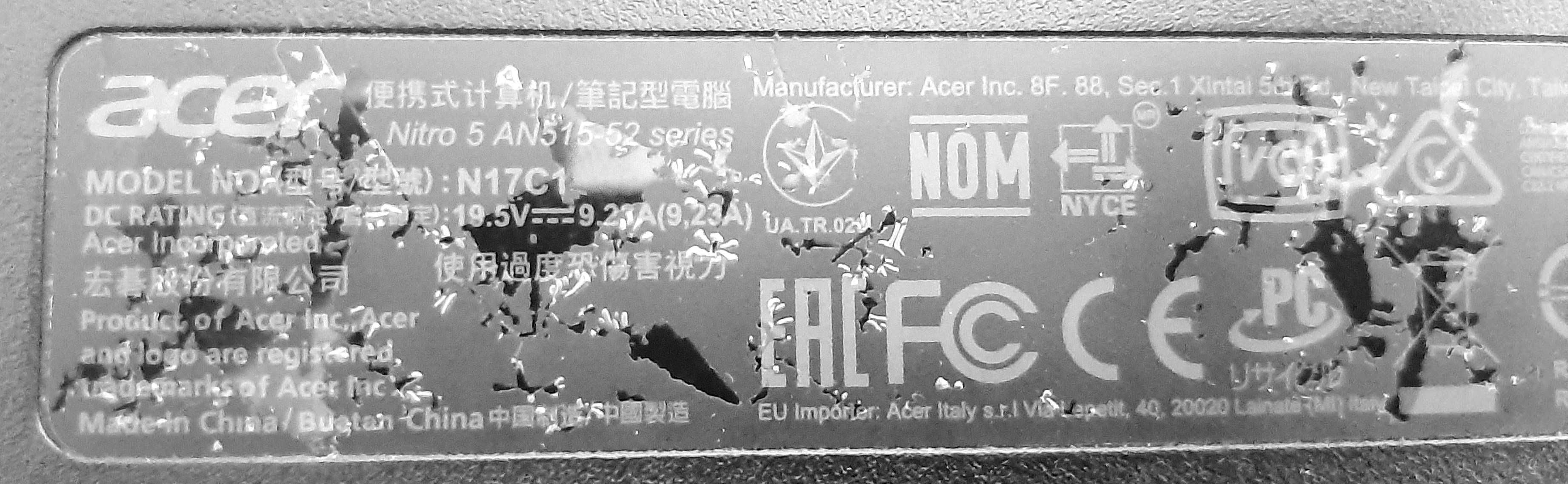 Acer Nitro 5 AN515-52
