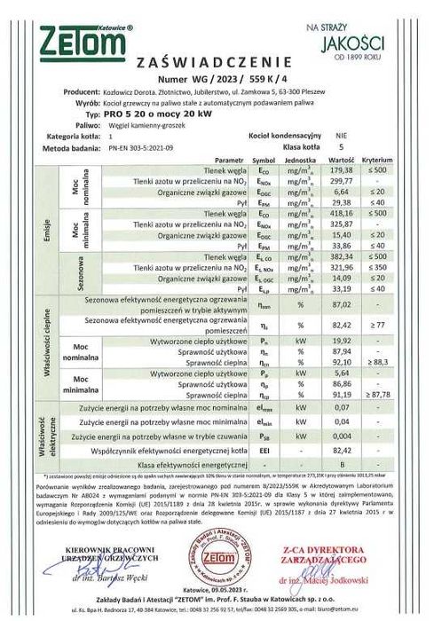 KOTŁY 20 kW do 200m2 Kocioł z PODAJNIKIEM Piec na EKOGROSZEK